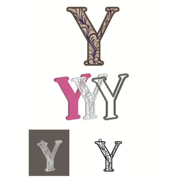 Y - Necklace and cnc layer Floral Alphabet SVG, Laser Cutting, 3D Wall Art, Spring Flowers, DIY Crafts, Home D?cor, Alphabet SVG