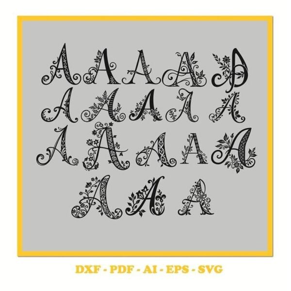 A floral ornament Bundle ? SVG Cutting File with Swashes (svg, pdf, DXF, EPS. ai Formats)