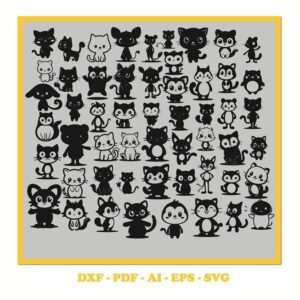 Unique character Bundle 002? SVG Cutting File with Swashes (svg, pdf, DXF, EPS. ai Formats)